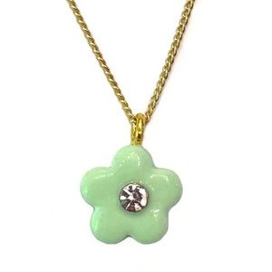 lillie’s shop mint flower necklace with a gemstone !